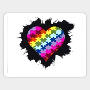 Puzzle Piece Heart Magnet